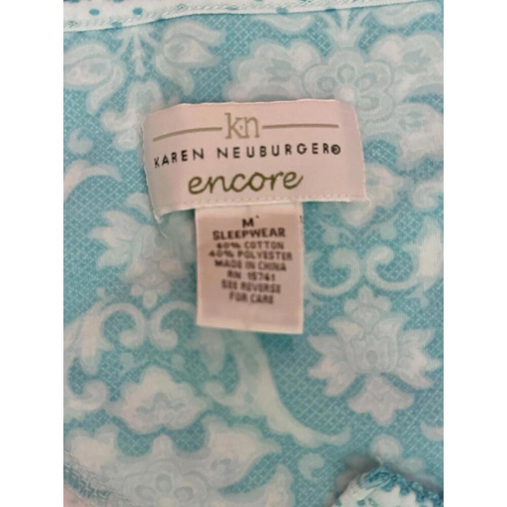 Karen Neuburger Med Top. XL Bottoms PJ Set Lt Blue Polka Dots Long Sleeve - Picture 3 of 9